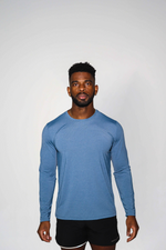 Load image into Gallery viewer, All-Performance Men&#39;s Ocean Blue Long Sleeve
